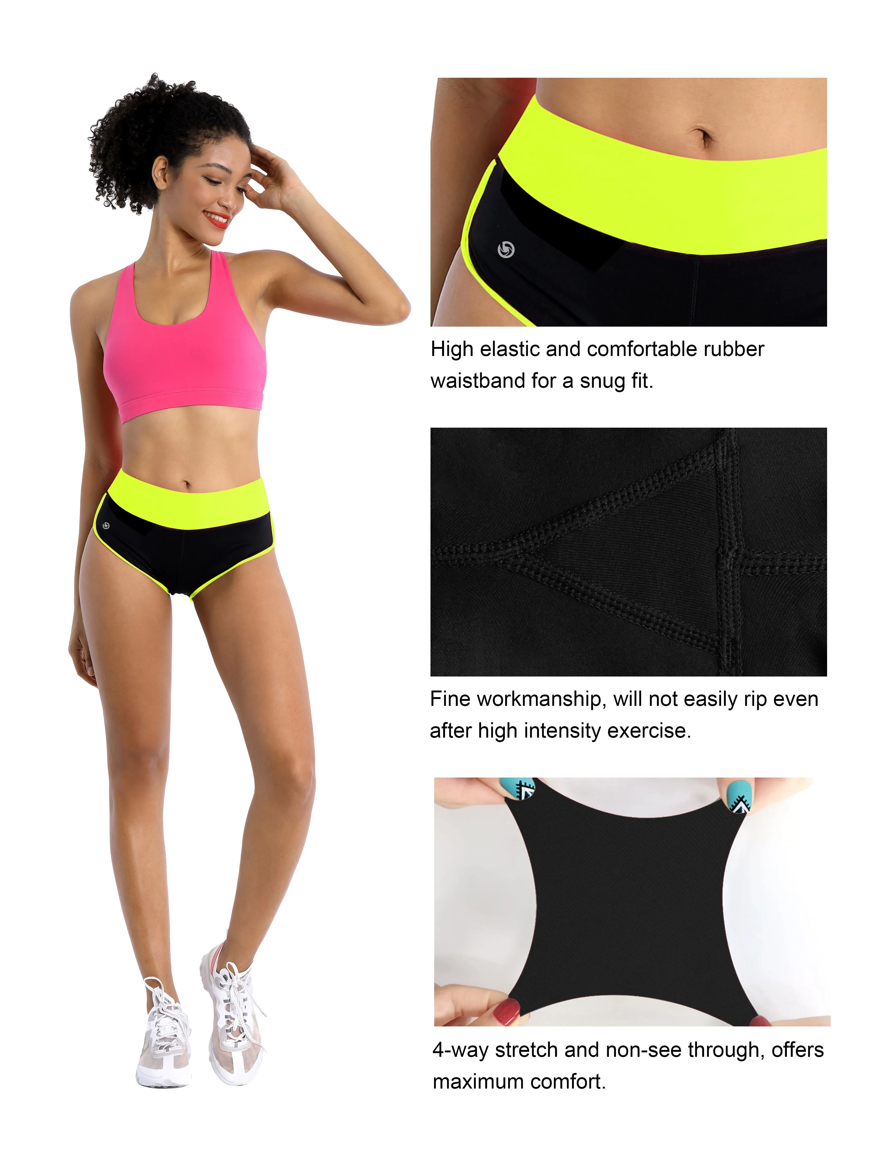 030 Sexy Booty Jogging Shorts fluorescentyellow_black_Jogging