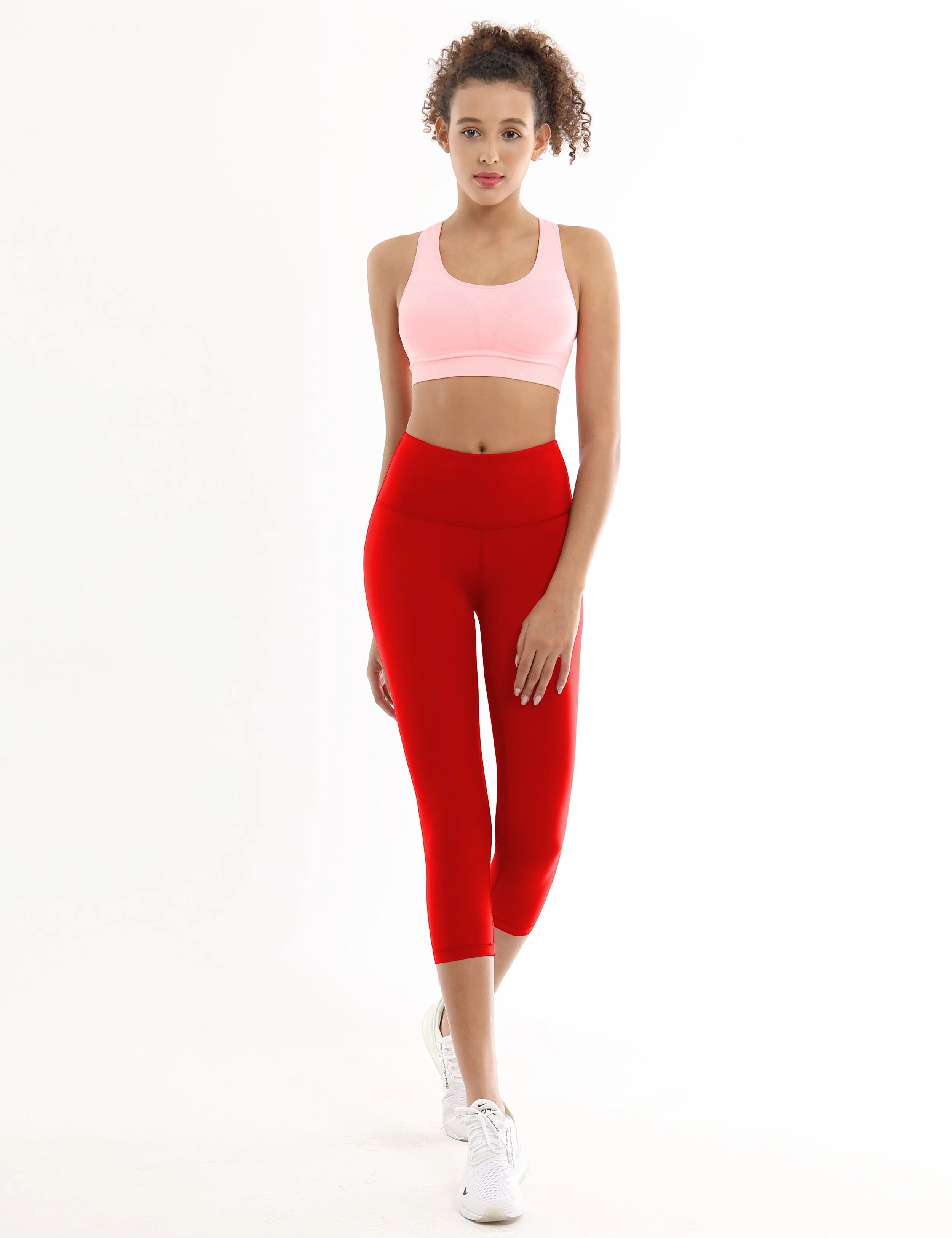 19" High Waist Crop Tight Capris scarlet_Jogging