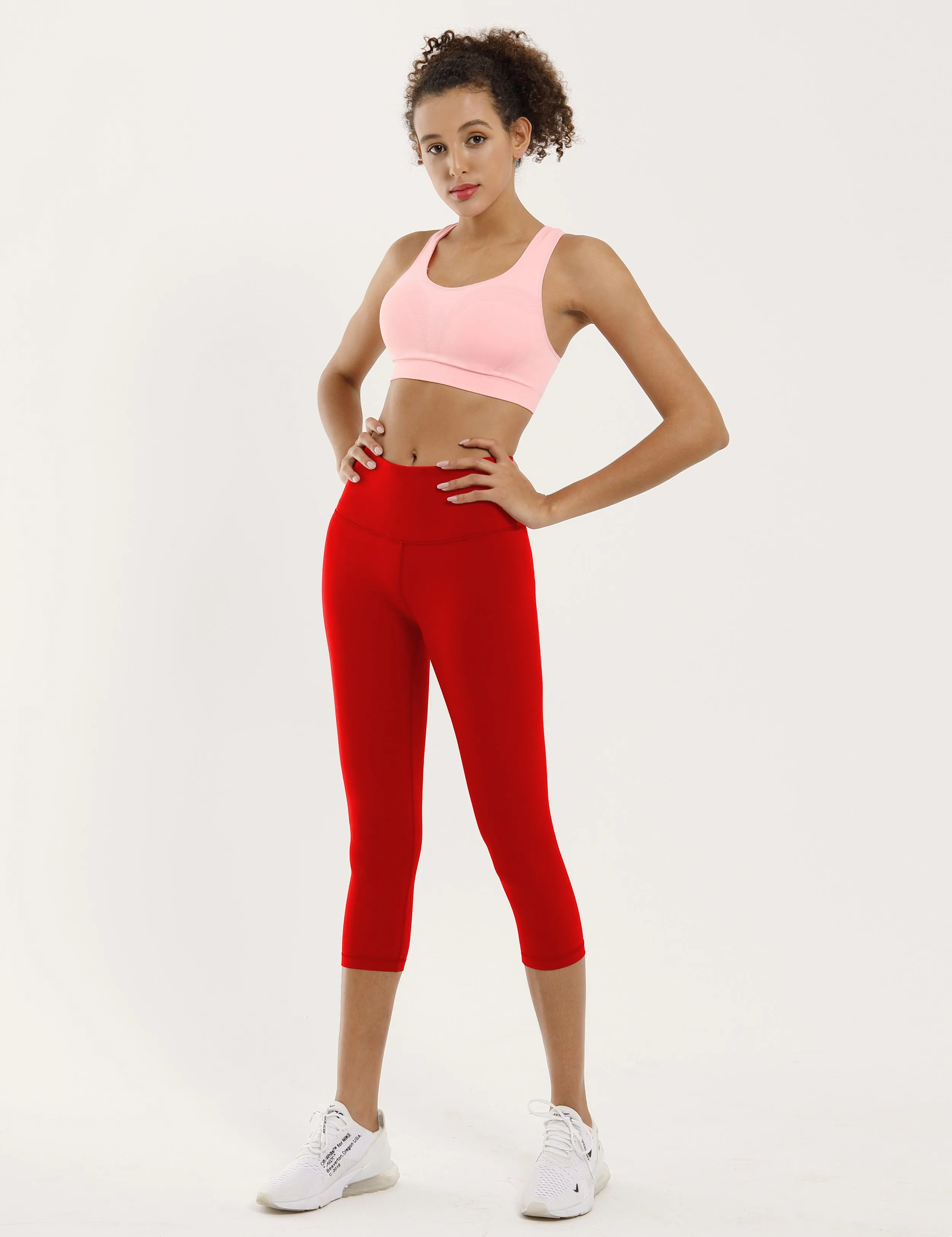 19" High Waist Crop Tight Capris scarlet_Jogging