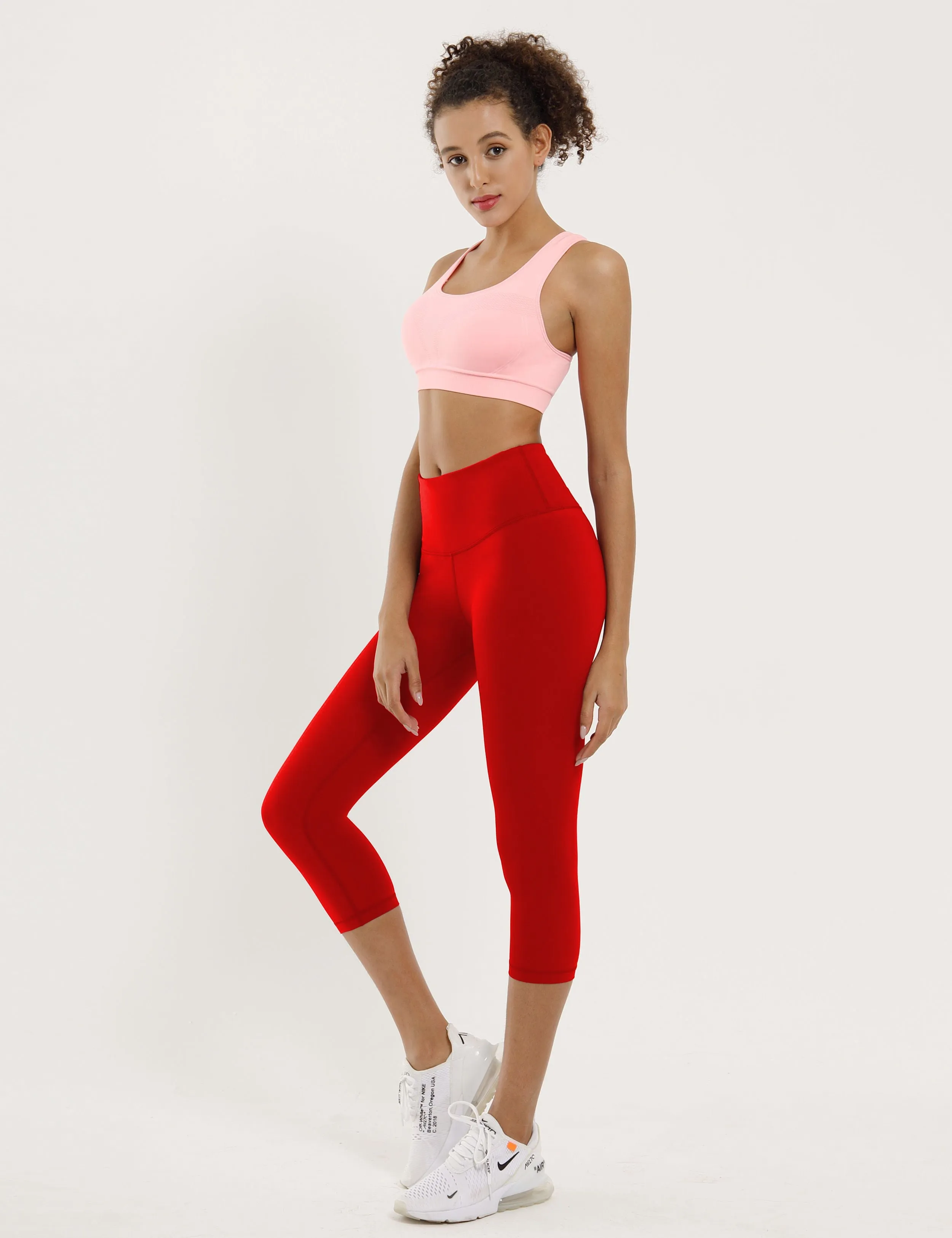 19" High Waist Crop Tight Capris scarlet_Jogging