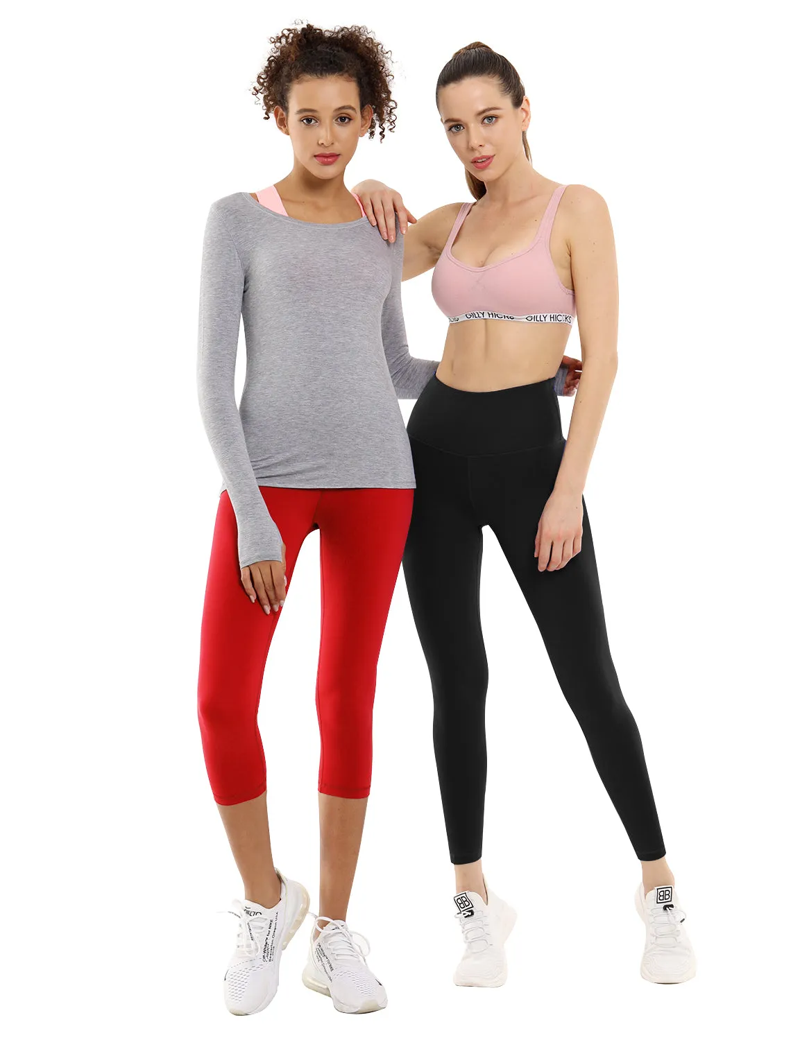 19" High Waist Crop Tight Capris scarlet_Jogging
