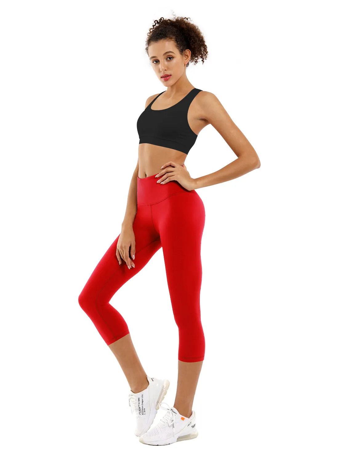 19" High Waist Crop Tight Capris scarlet_Jogging