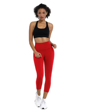 19" High Waist Crop Tight Capris scarlet_Jogging