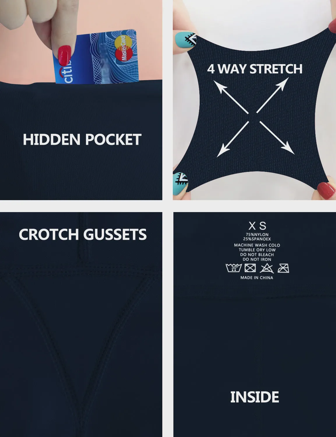 22" High Waist Crop Tight Capris darknavy_Jogging