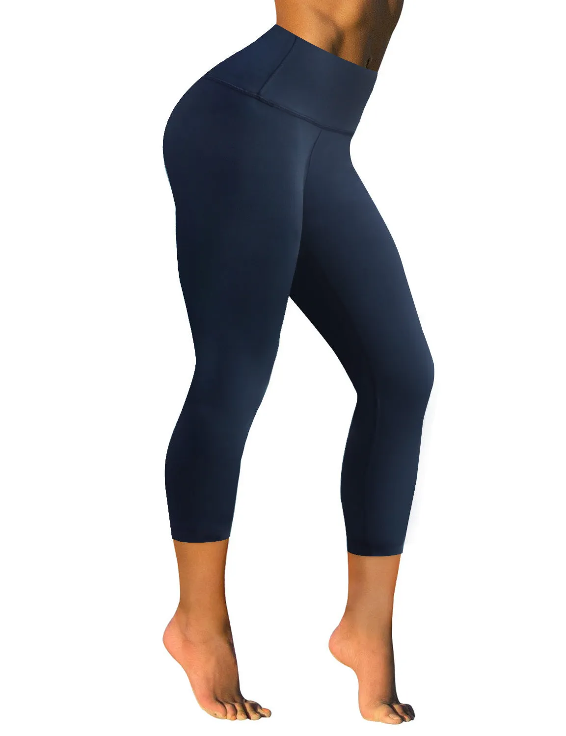 22" High Waist Crop Tight Capris darknavy_Jogging