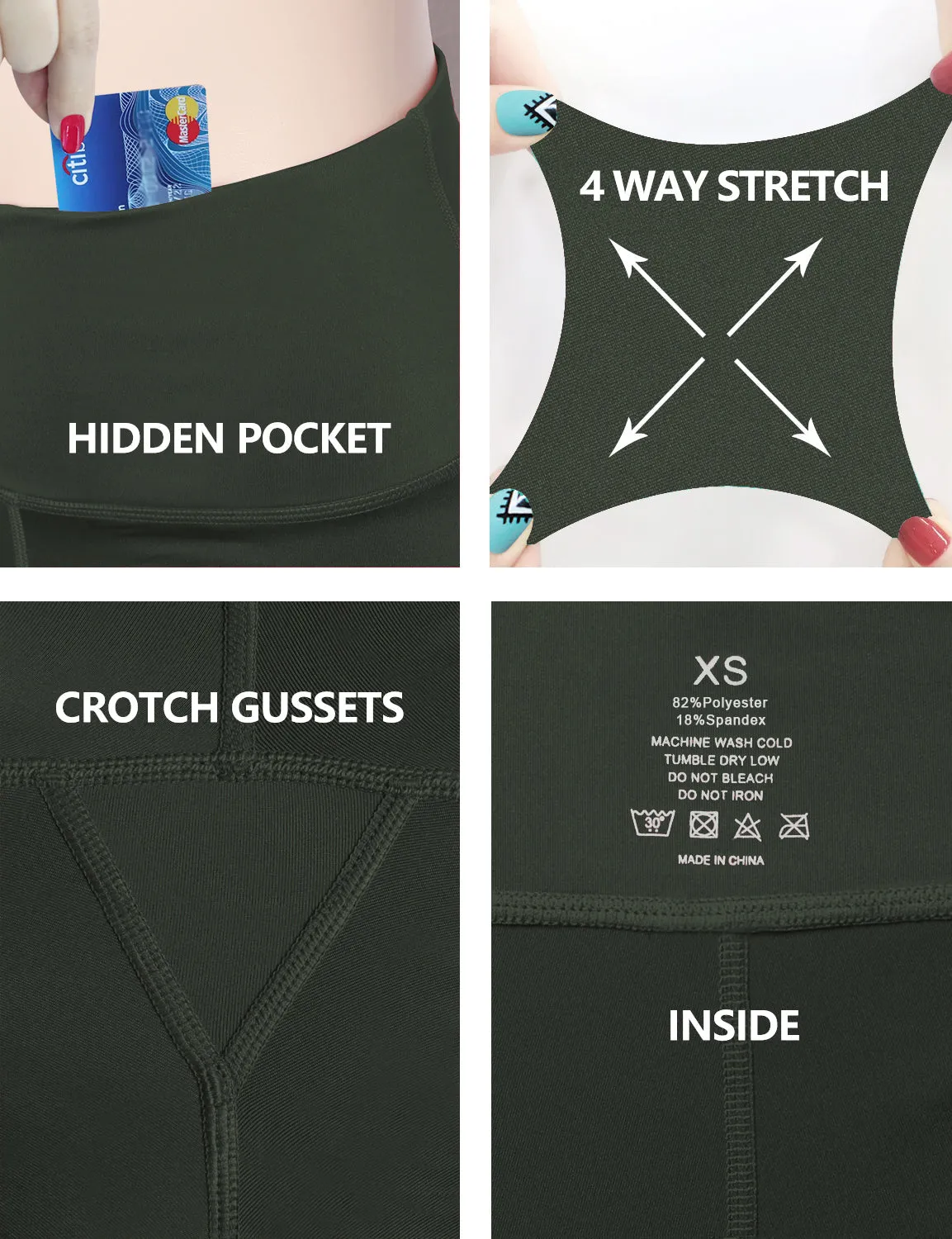 22" High Waist Crop Tight Capris olivegray_Jogging