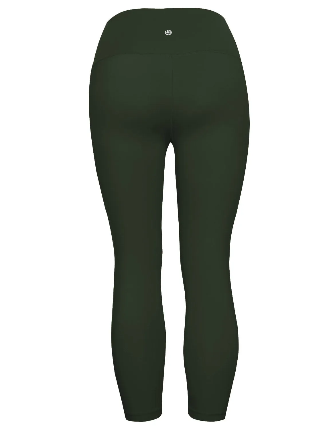 22" High Waist Crop Tight Capris olivegray_Jogging