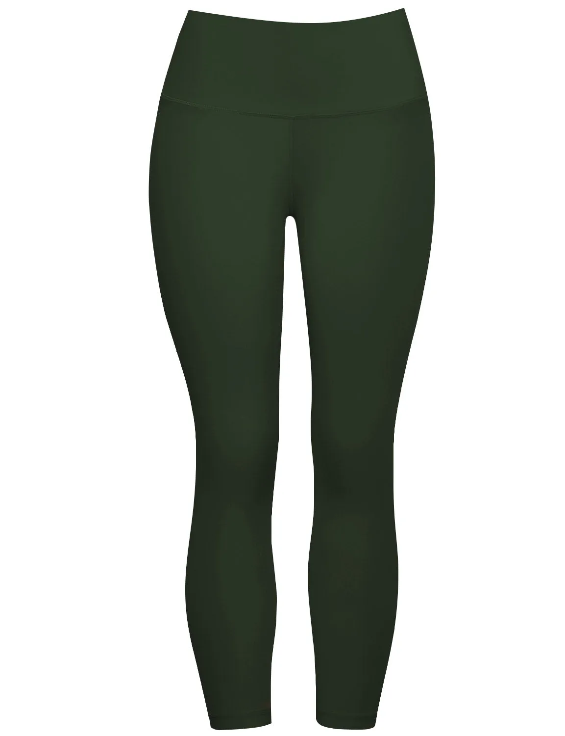22" High Waist Crop Tight Capris olivegray_Jogging