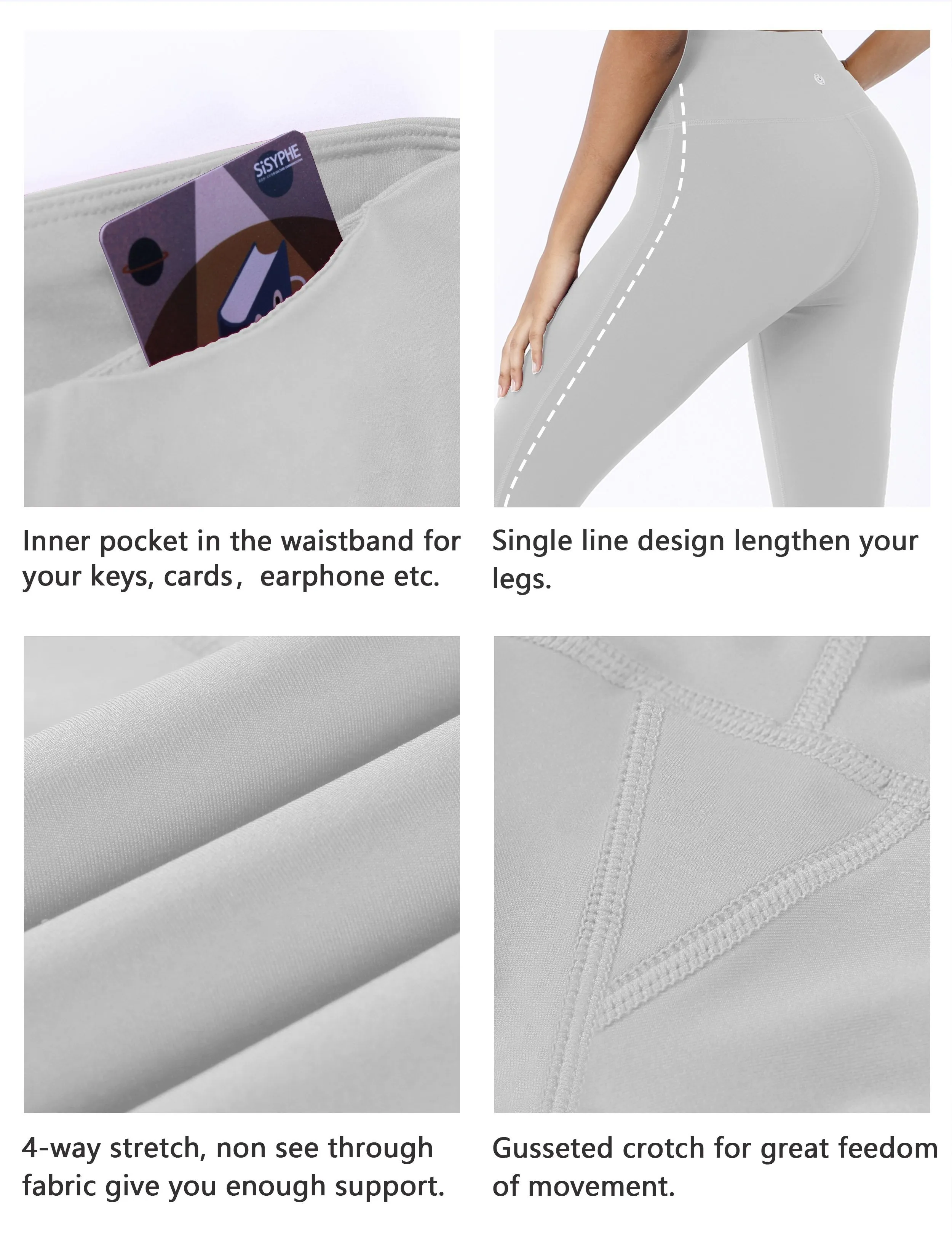 22" High Waist Side Line Capris lightgray ins_Jogging