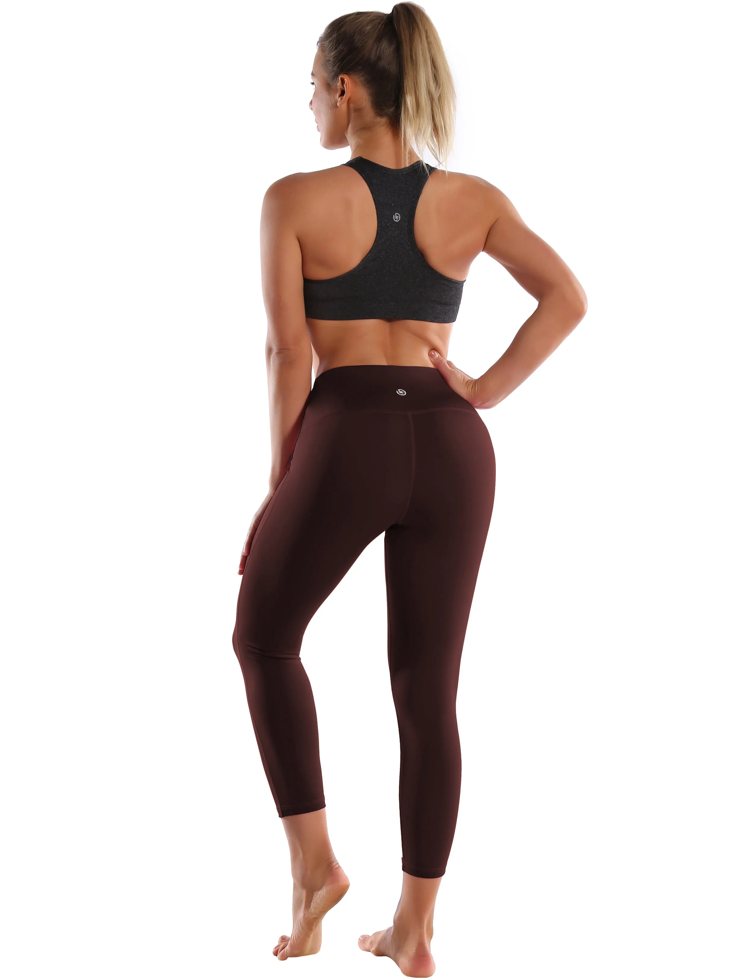 22" High Waist Side Line Capris mahoganymaroon_Jogging