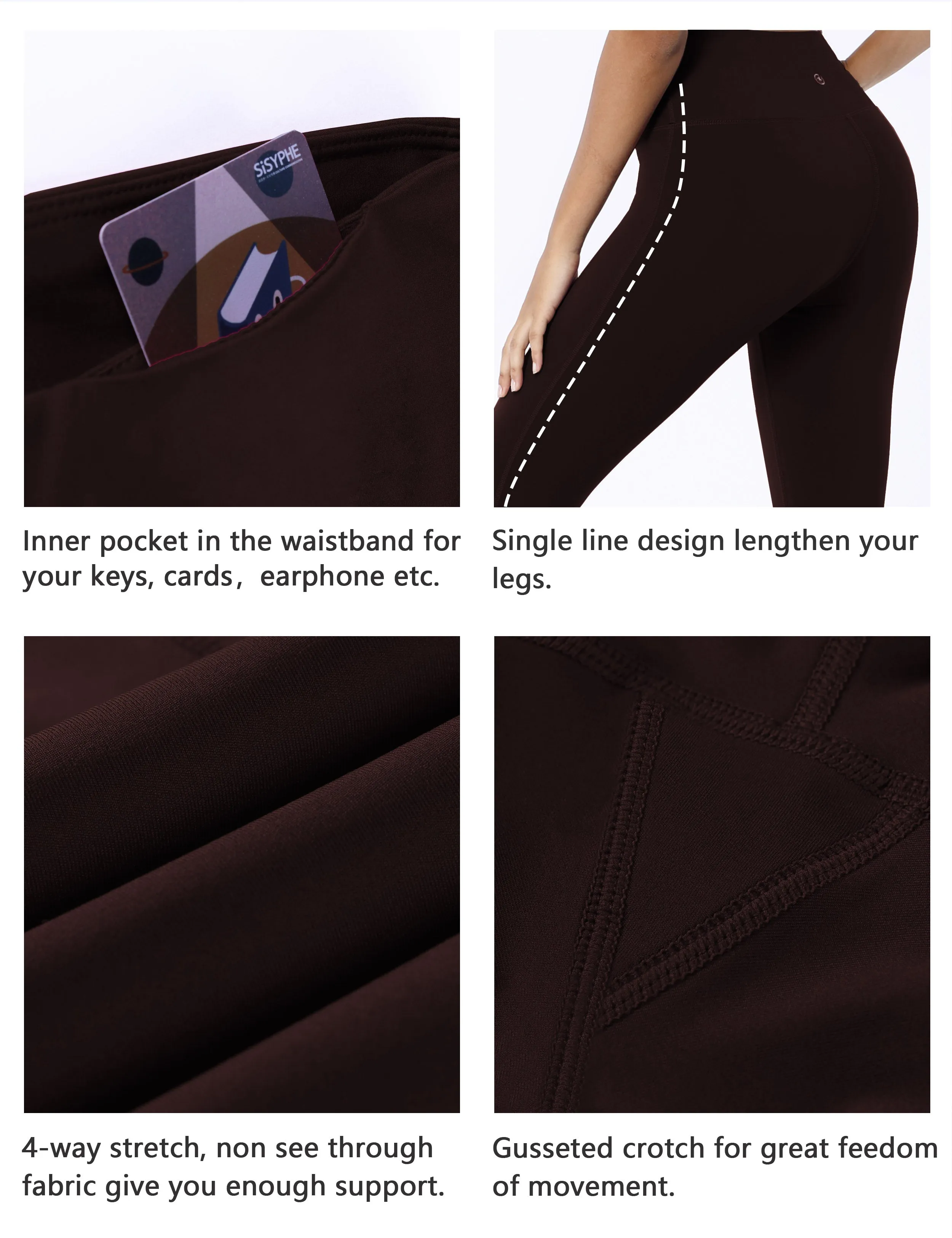 22" High Waist Side Line Capris mahoganymaroon_Jogging