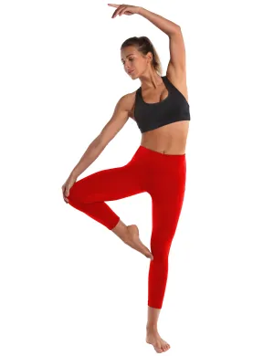 22" High Waist Side Pockets Capris scarlet_Jogging