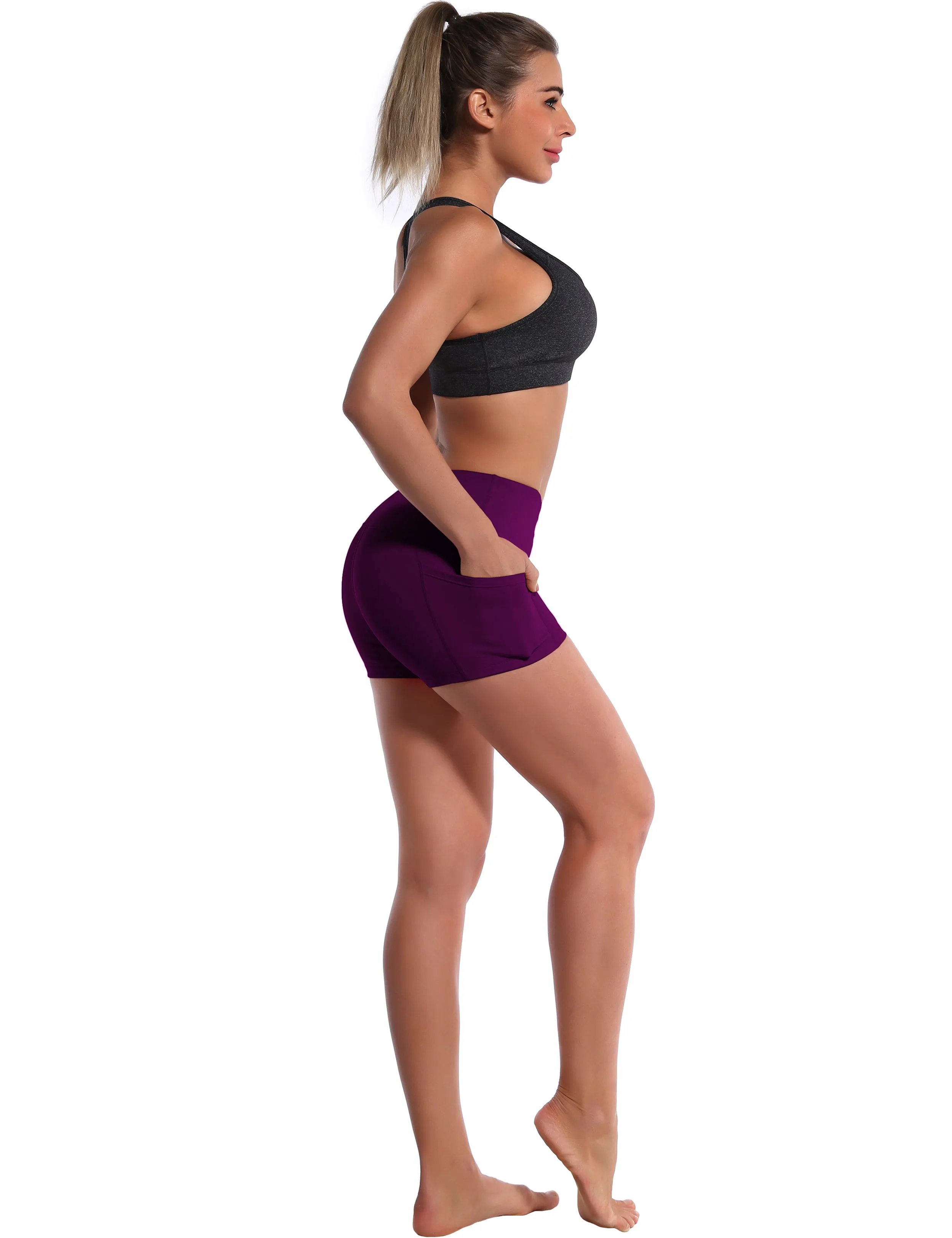 2.5" Side Pockets Jogging Shorts plum_Jogging