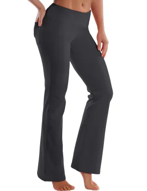 29" 31" 33" 35" 37"  Back Pockets Bootcut Leggings shadowcharcoal_Jogging