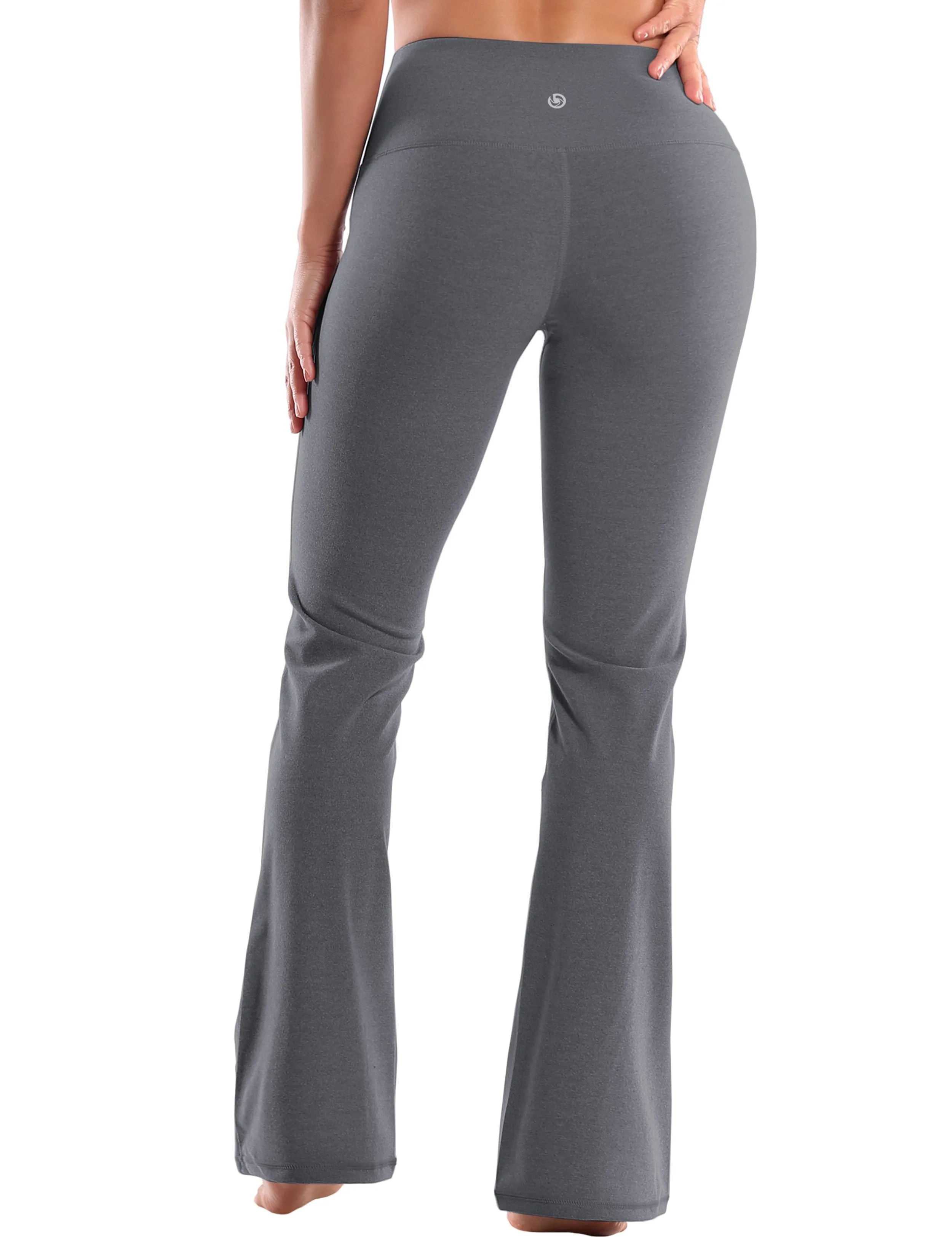 29" 31" 33" 35" 37" High Waist Bootcut Leggings heathercharcoal ins_Jogging