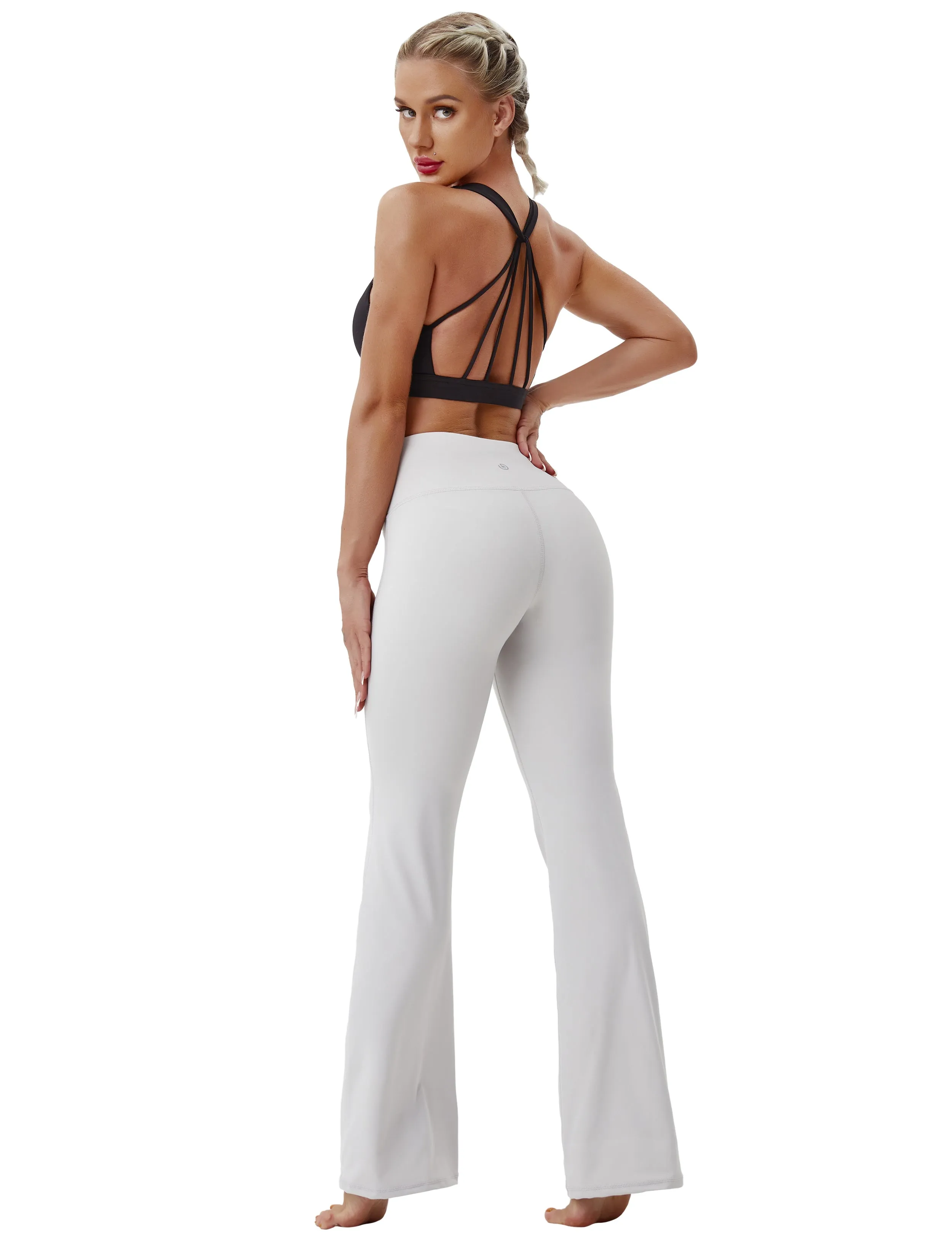 29" 31" 33" 35" 37" High Waist Bootcut Leggings Lightgray_Jogging