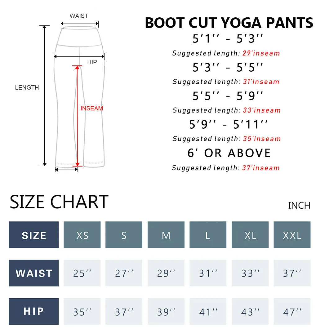 29" 31" 33" 35" 37"  Side Pockets Printed Bootcut Leggings galaxy_Jogging