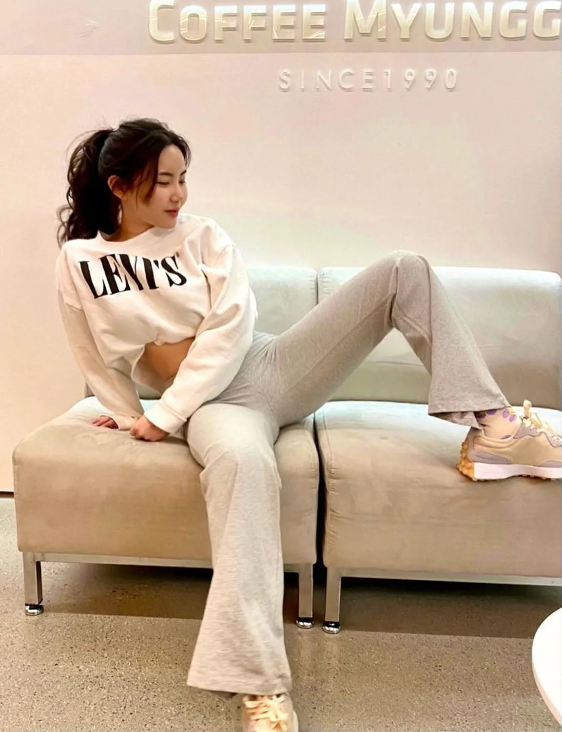29" 31" 33" 35" Cotton Bootcut Leggings heathergray ins_Jogging
