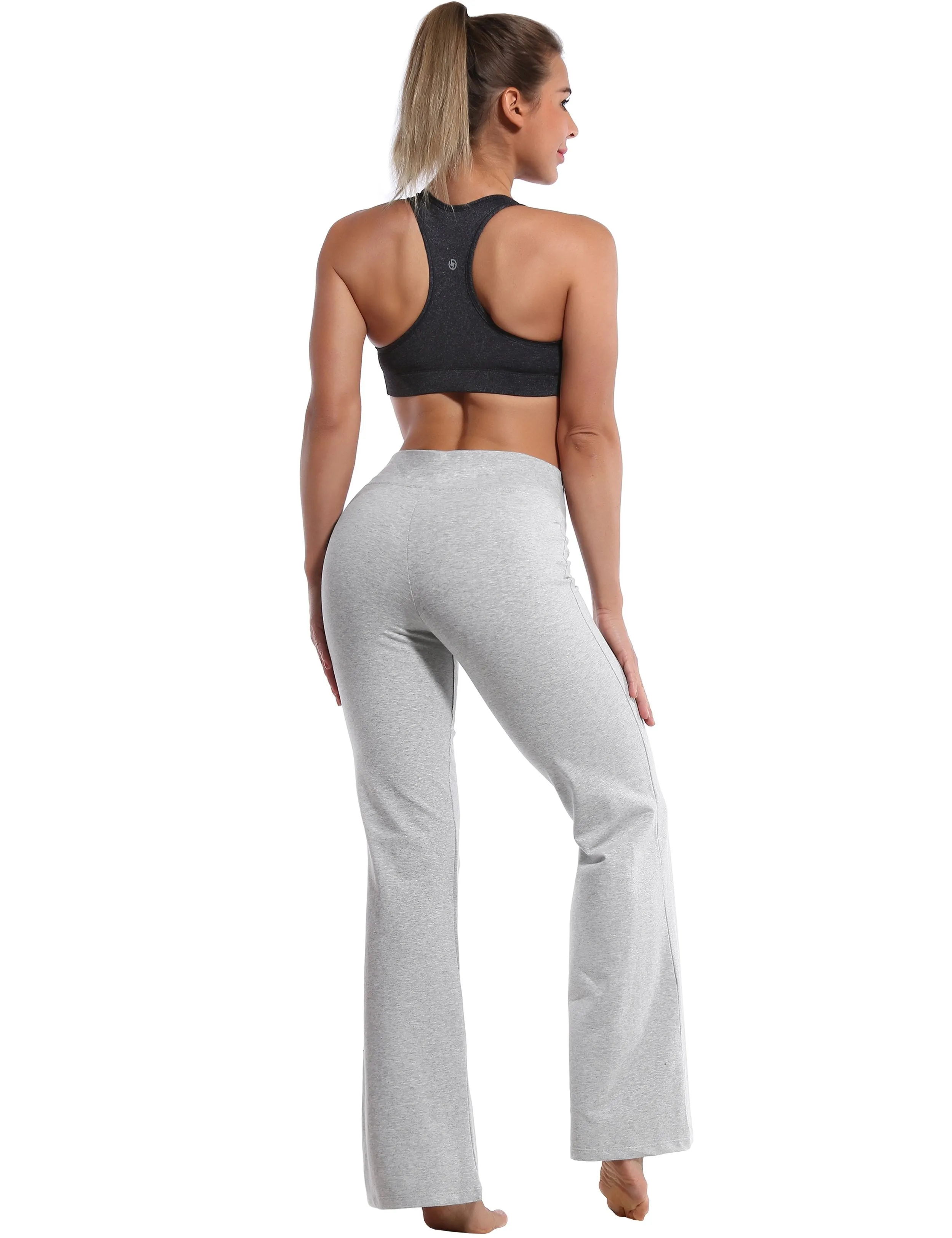 29" 31" 33" 35" Cotton Bootcut Leggings heathergray ins_Jogging