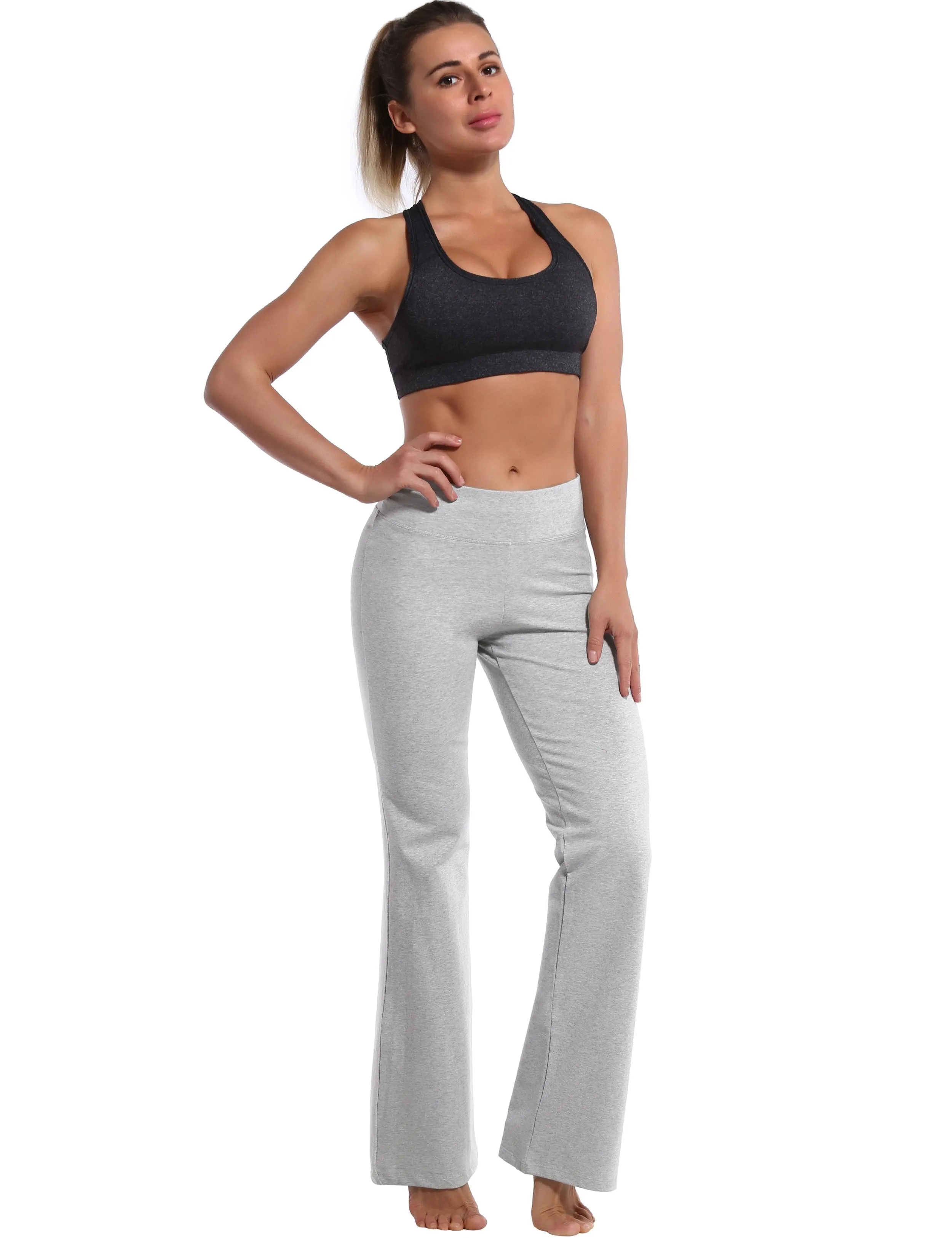 29" 31" 33" 35" Cotton Bootcut Leggings heathergray ins_Jogging