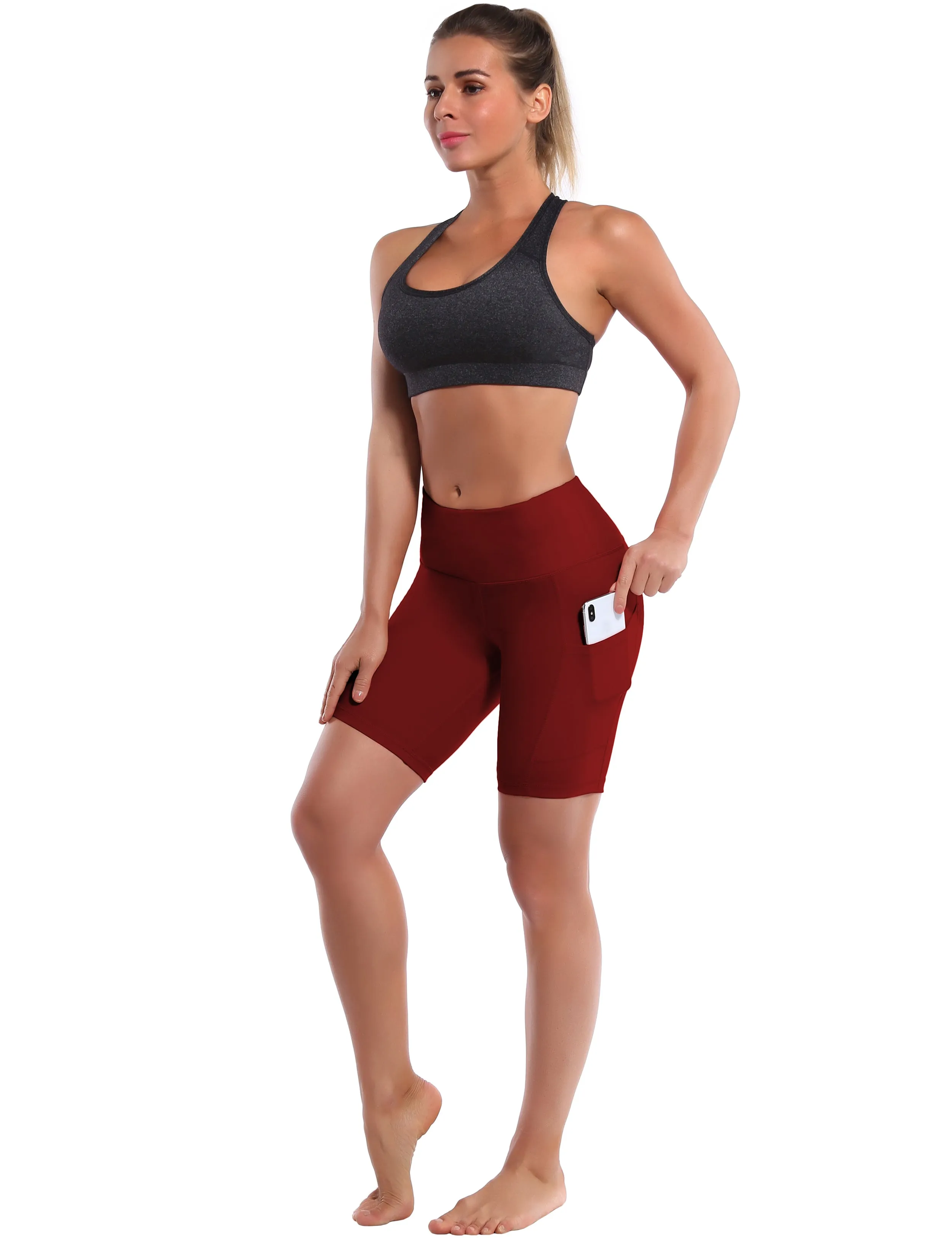 8" Side Pockets Jogging Shorts cherryred_Jogging