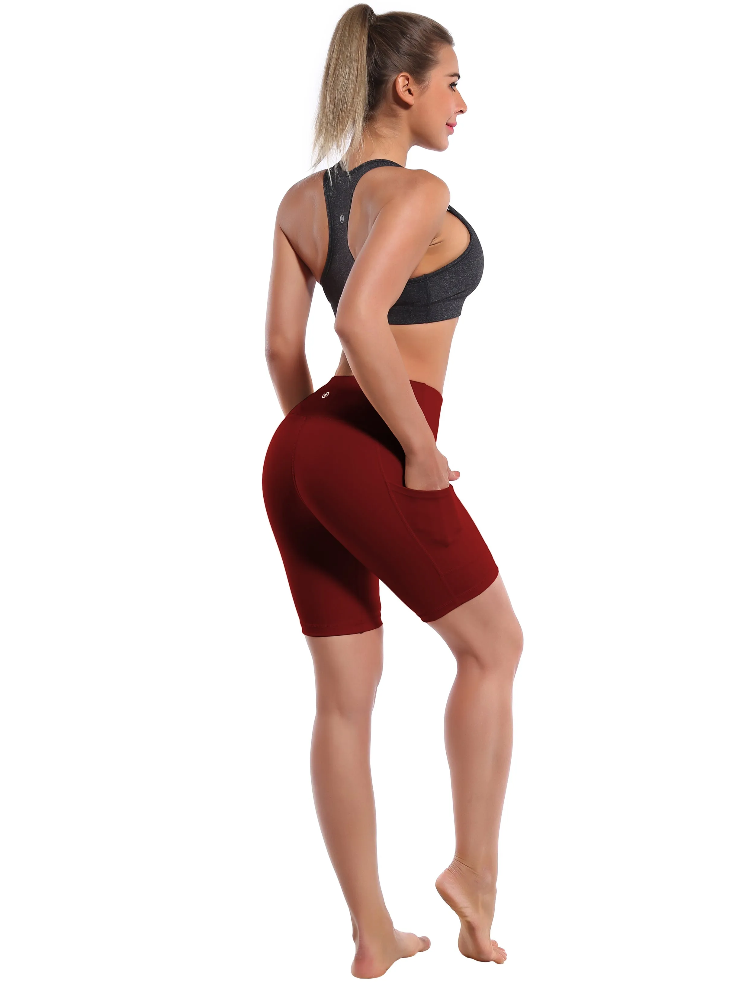 8" Side Pockets Jogging Shorts cherryred_Jogging