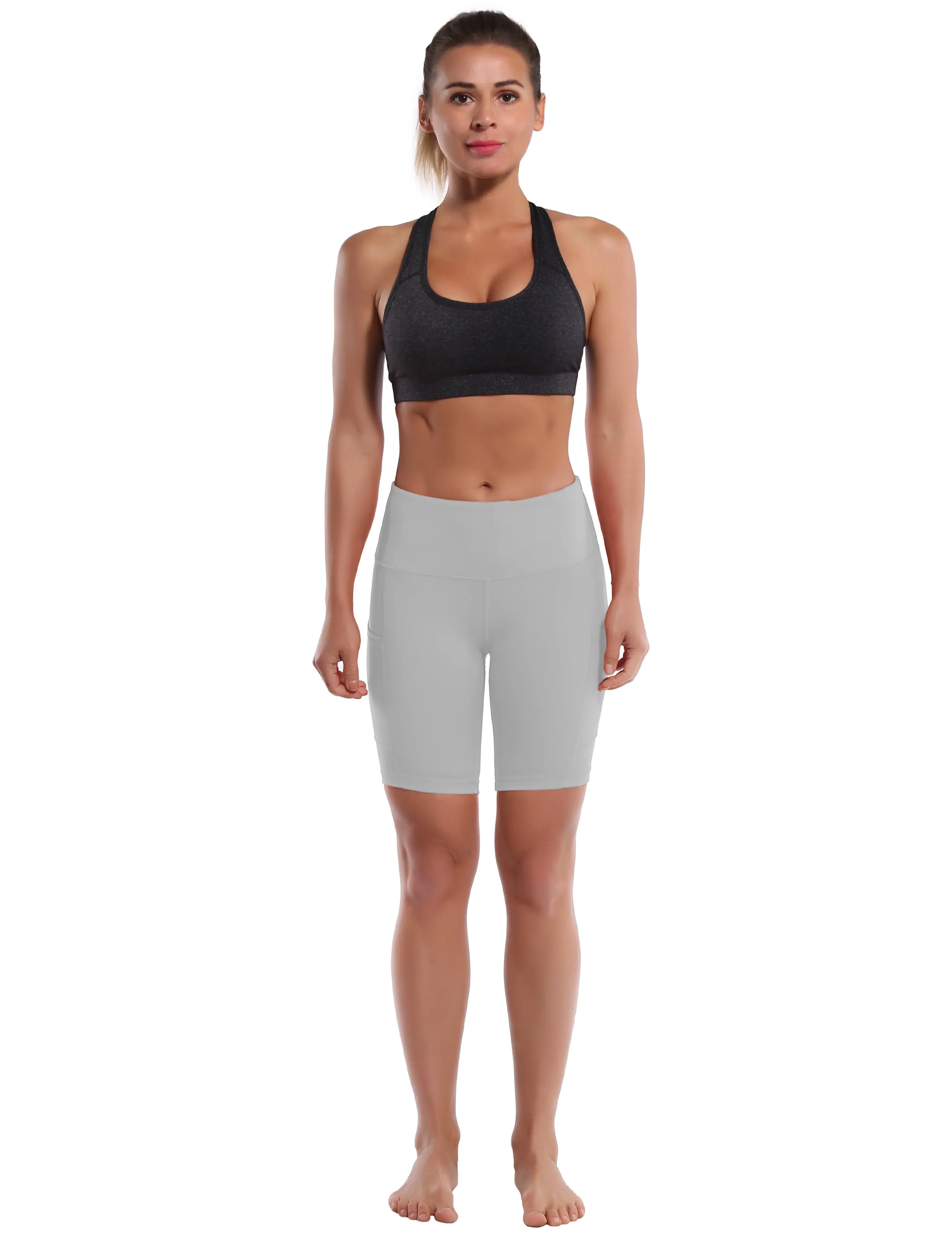 8" Side Pockets Jogging Shorts lightgray_Jogging