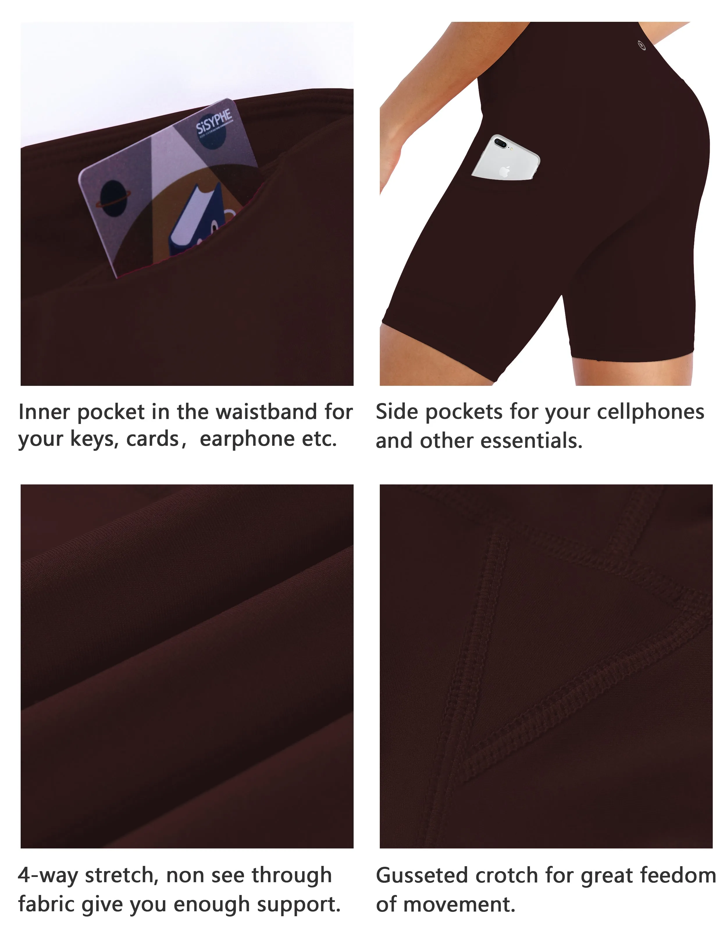 8" Side Pockets Jogging Shorts mahoganymaroon_Jogging