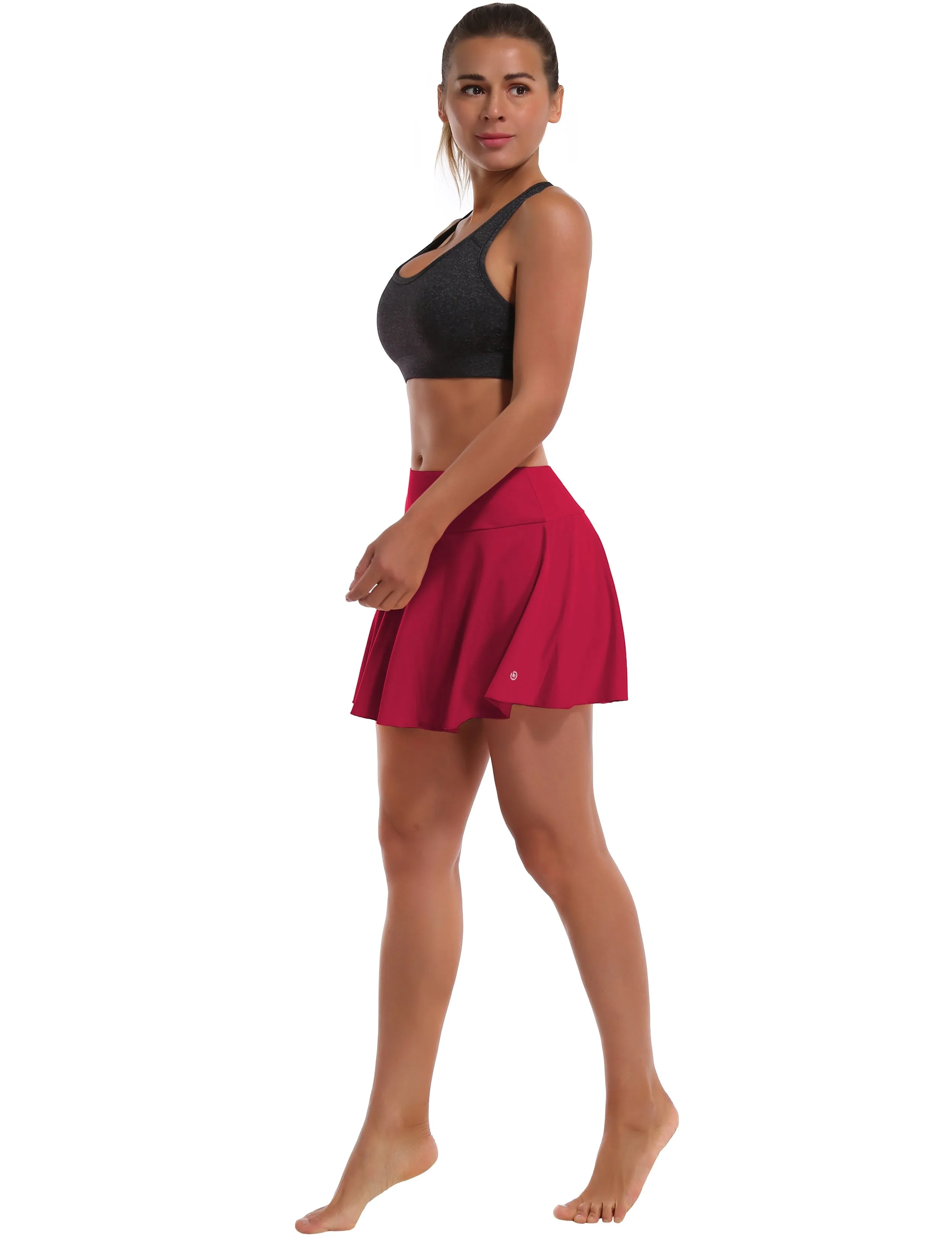 Athletic Tennis Golf Pleated Skort with Pocket Shorts rosecoral_Jogging
