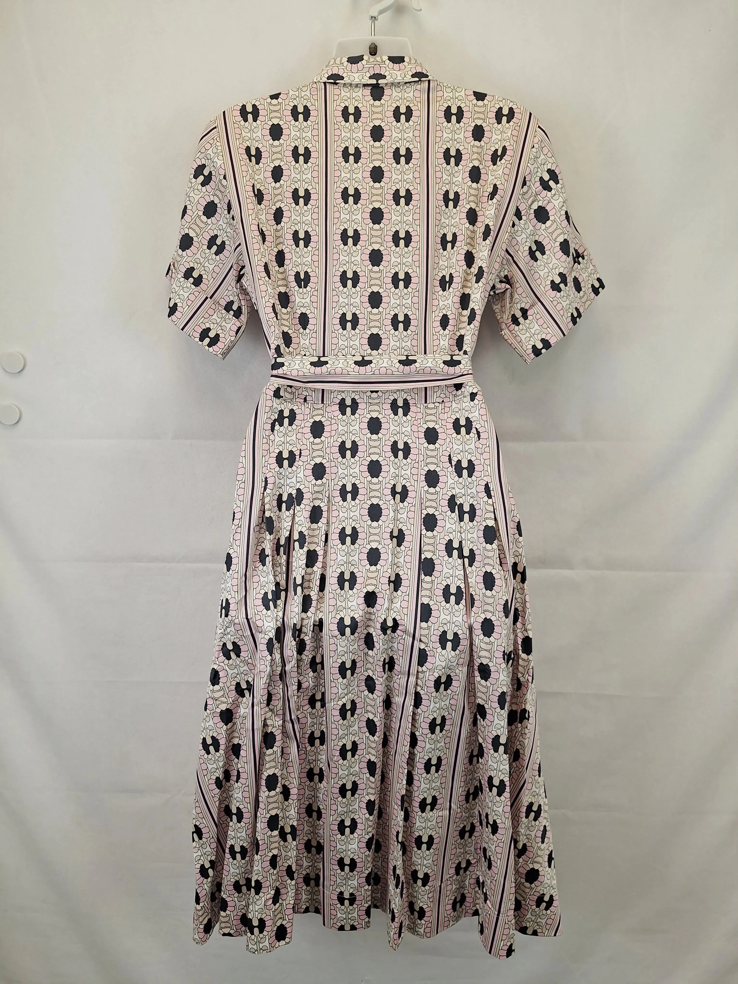Brooks Brothers Structured Floral Belted Shirt Midi Dress Size 6