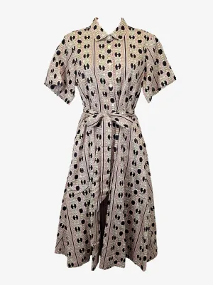 Brooks Brothers Structured Floral Belted Shirt Midi Dress Size 6