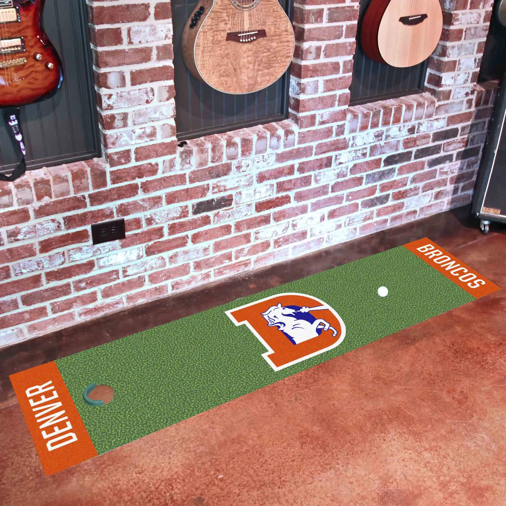 Denver Broncos Putting Green Mat - 1.5ft. x 6ft., NFL Vintage