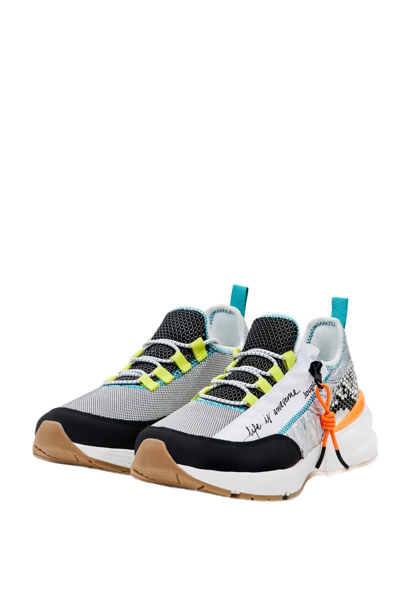 Desigual Moon Zipper Snake Chunky Running Sneaker 23SSKP21
