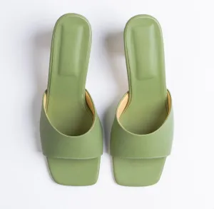 Harper Green Square toe Mules