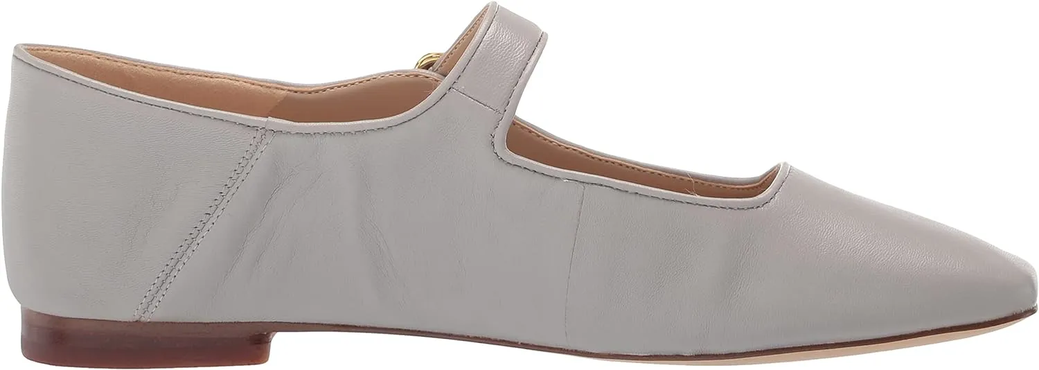 Sam Edelman Michaela Pebble Grey Mary Jane Buckled Ankle Strap Pointed Toe Flats