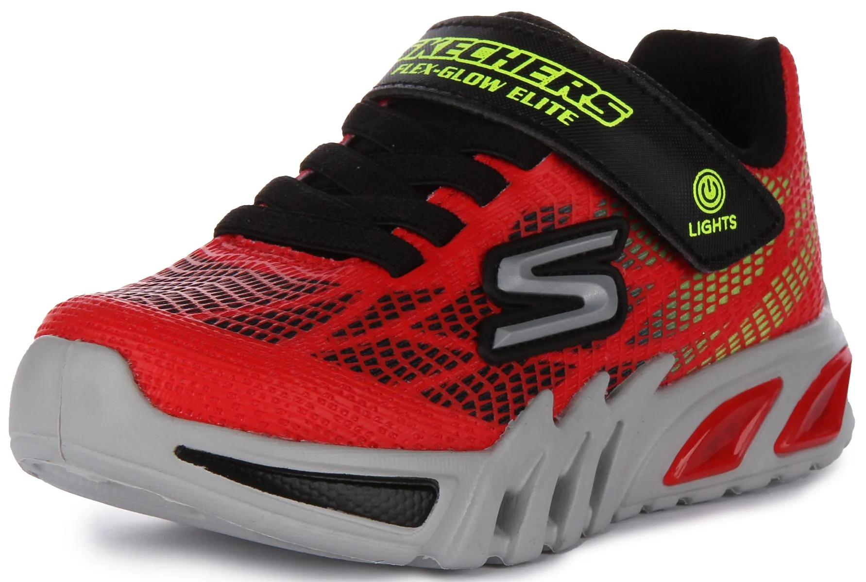 Skechers Flex Glow Elite In Red Black For Infants
