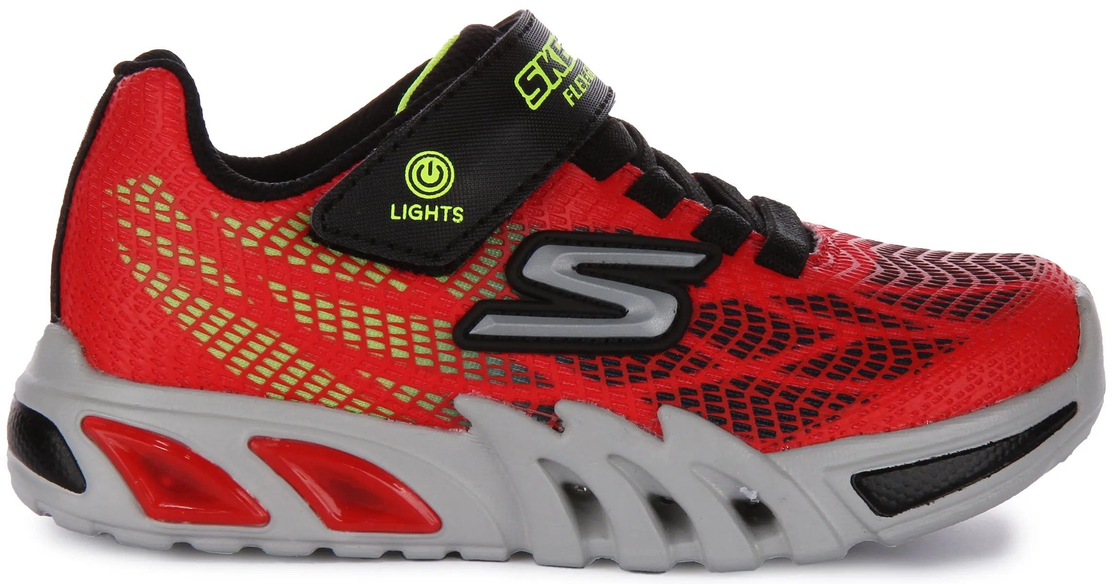 Skechers Flex Glow Elite In Red Black For Infants