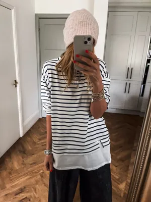 Striped Crew Neck Sweatshirt