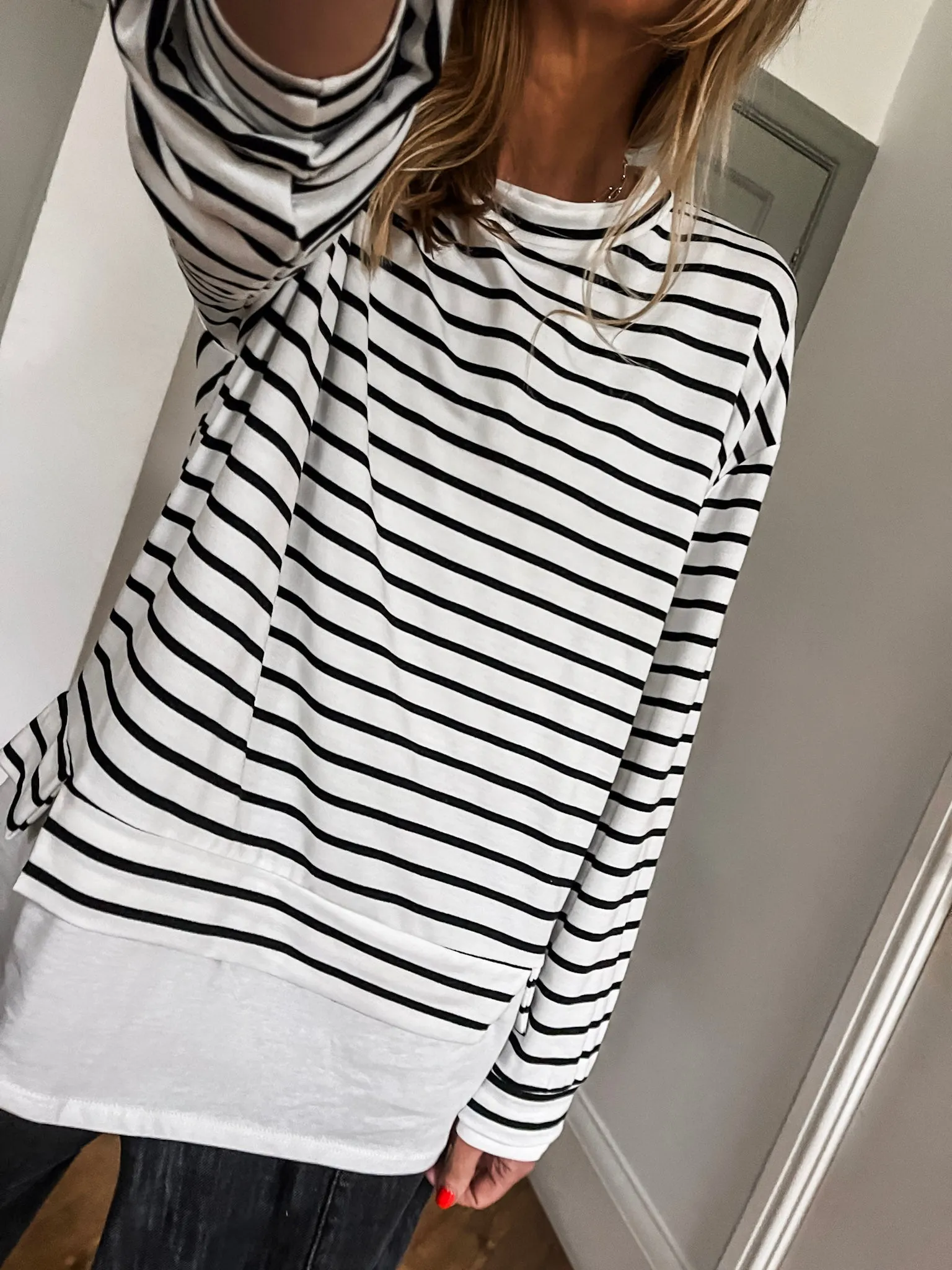 Striped Crew Neck Sweatshirt