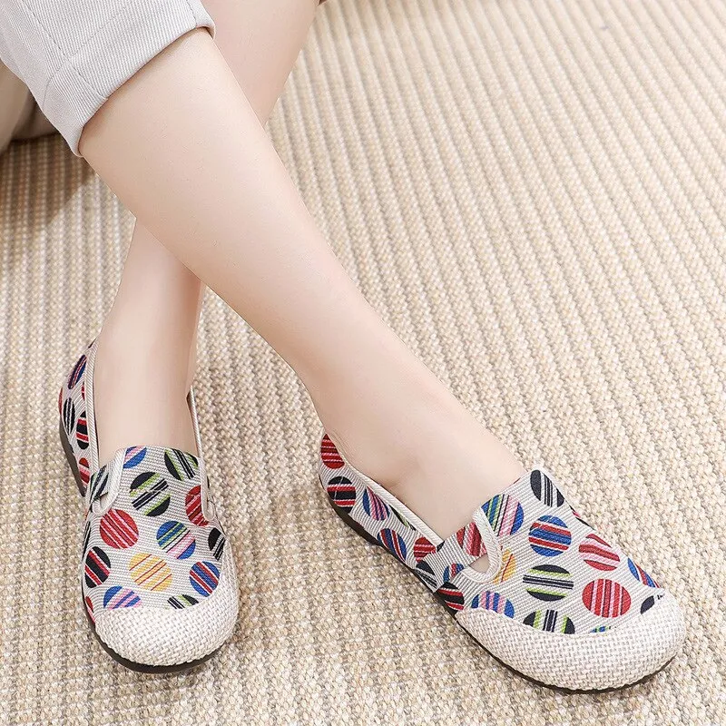 Vanccy Weaving Breathable Loafers  Comfortable Walking Casual Flats Shoes WF09