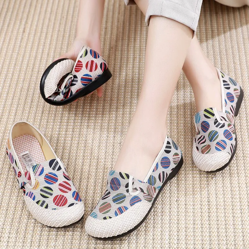 Vanccy Weaving Breathable Loafers  Comfortable Walking Casual Flats Shoes WF09