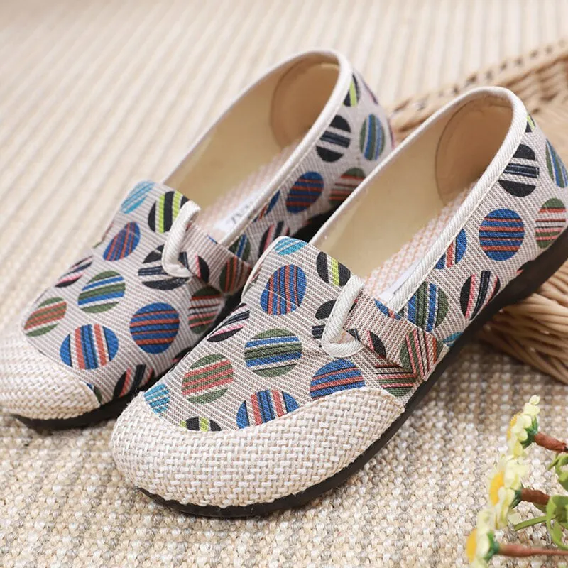 Vanccy Weaving Breathable Loafers  Comfortable Walking Casual Flats Shoes WF09