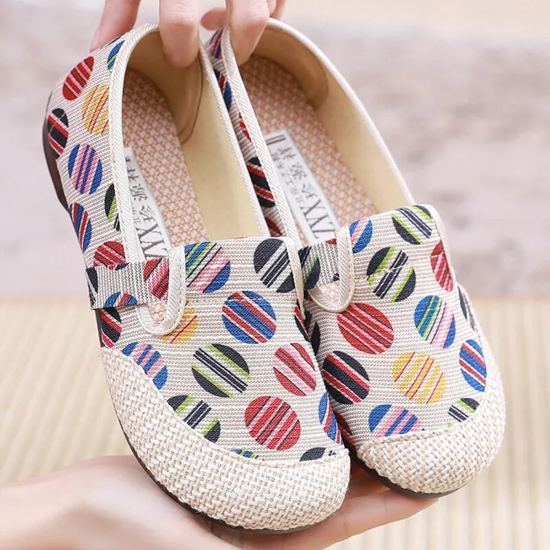 Vanccy Weaving Breathable Loafers  Comfortable Walking Casual Flats Shoes WF09