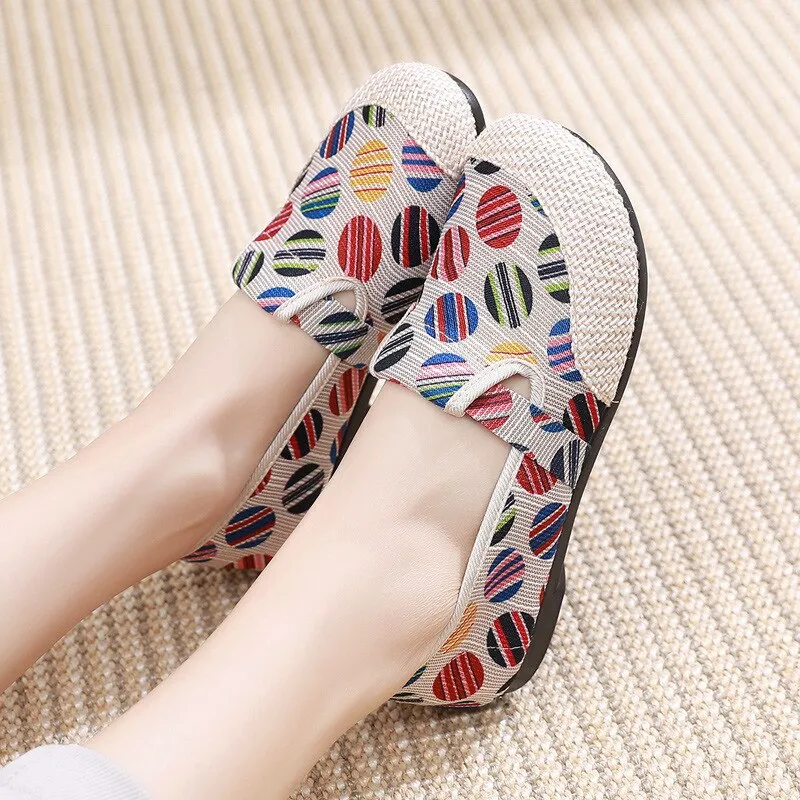 Vanccy Weaving Breathable Loafers  Comfortable Walking Casual Flats Shoes WF09