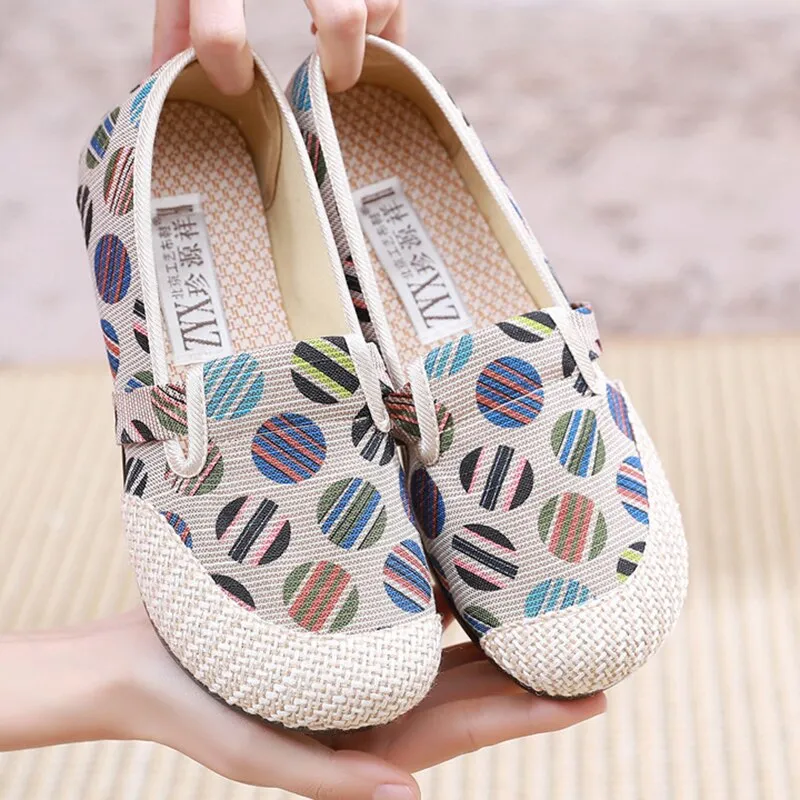 Vanccy Weaving Breathable Loafers  Comfortable Walking Casual Flats Shoes WF09